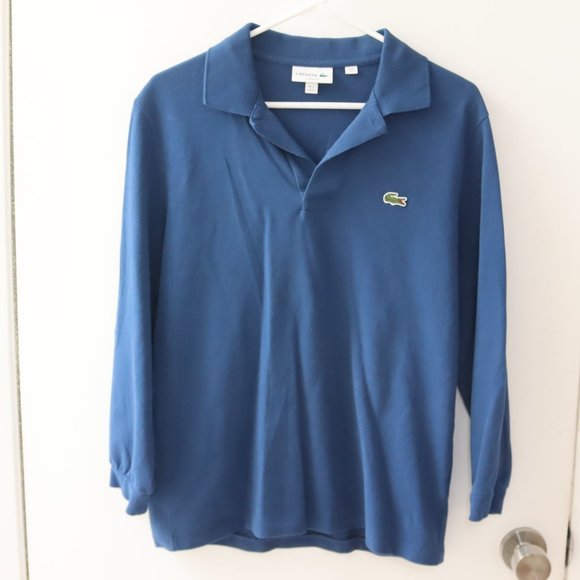 Lacoste Classic Fit Blue Long Sleeve Shirt size M - Picture 5 of 10